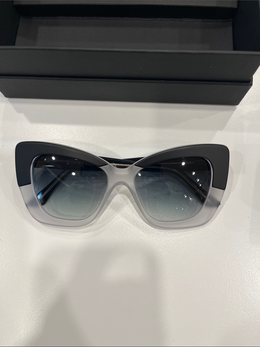 Cutter and Gross Women’s Black and Gray Ombre Cat-Eye Sunglasses